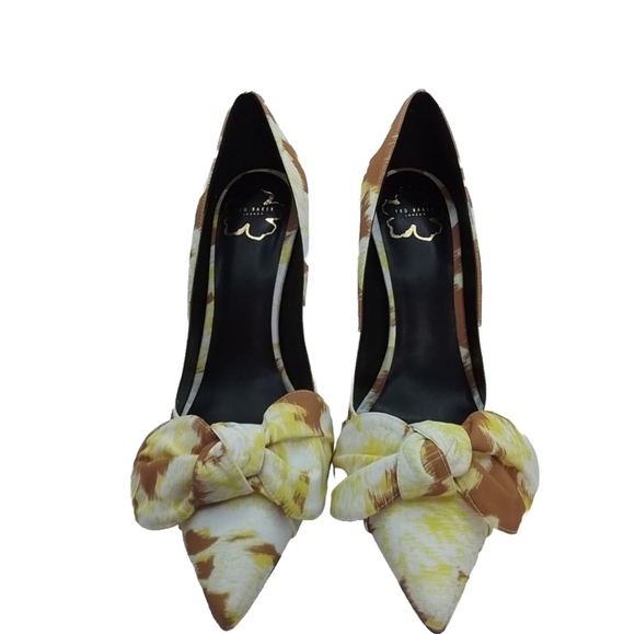TED BAKER Ryana Tapestry Pointed Toe Bow Pump SZ 40 - Picture 4 of 8